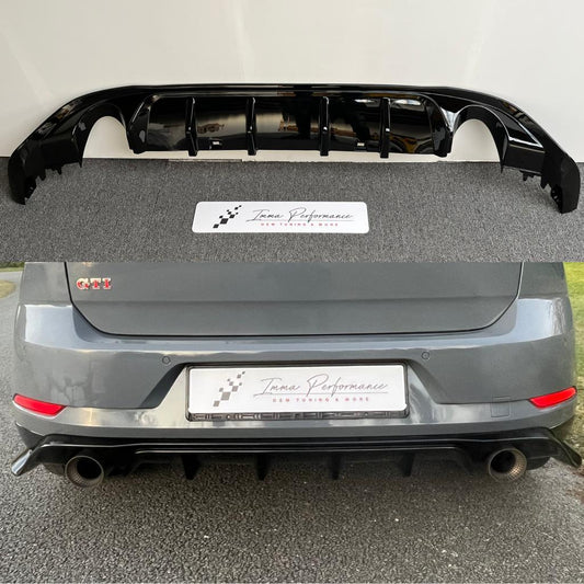 VW Golf 7.5 GTI MK7.5 Rear diffuser in Black - TCR Look