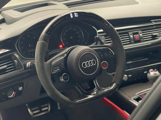 Audi A3 8V - A4 A5 B9 - Carbon Fiber Steering Wheel with Led & TTRS Buttons