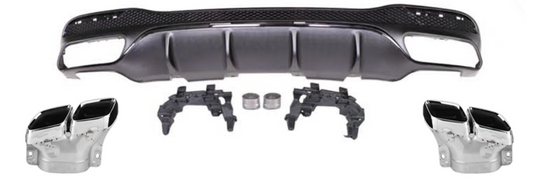 Rear diffuser & exhaust tips GLE 63 AMG for Mercedes W166 GLE