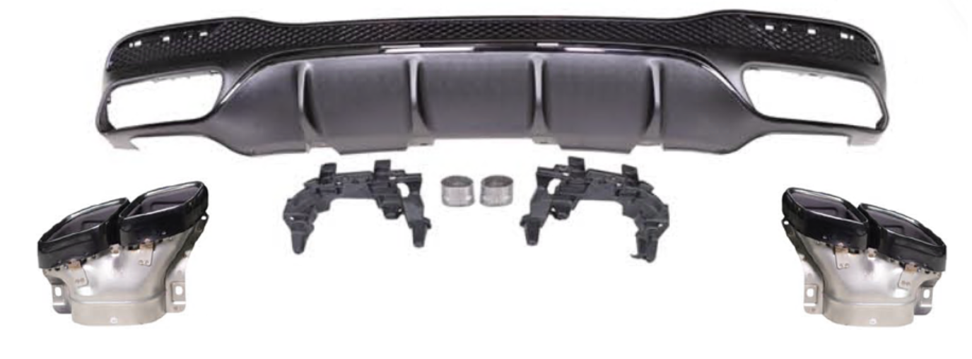 Rear diffuser & exhaust tips GLE 63 AMG for Mercedes W166 GLE